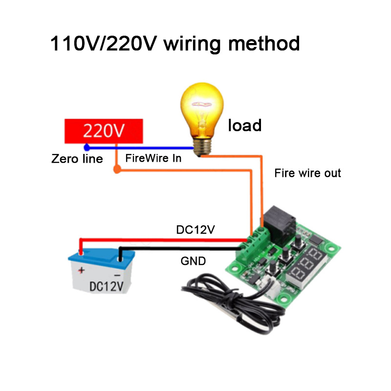 12V small temperature controller culture box constant thermostat 24v temperature controller switch XH-W1209