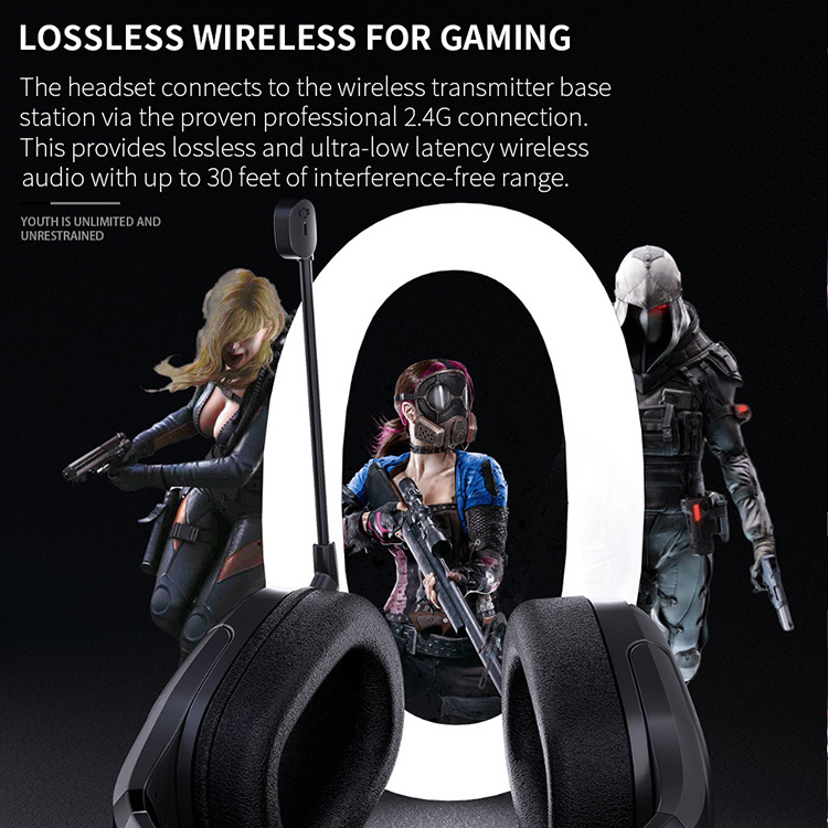 2,4G wireless 7.1 Gaming Headset Earphones Headphones Wireless Quality Sound Microphone Headset