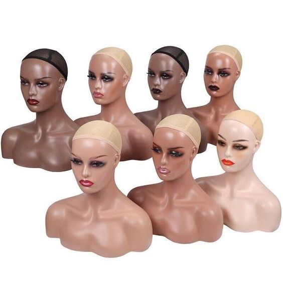 Wholesale Exquisite mannequin dummy head with shoulders and hair for display wigs