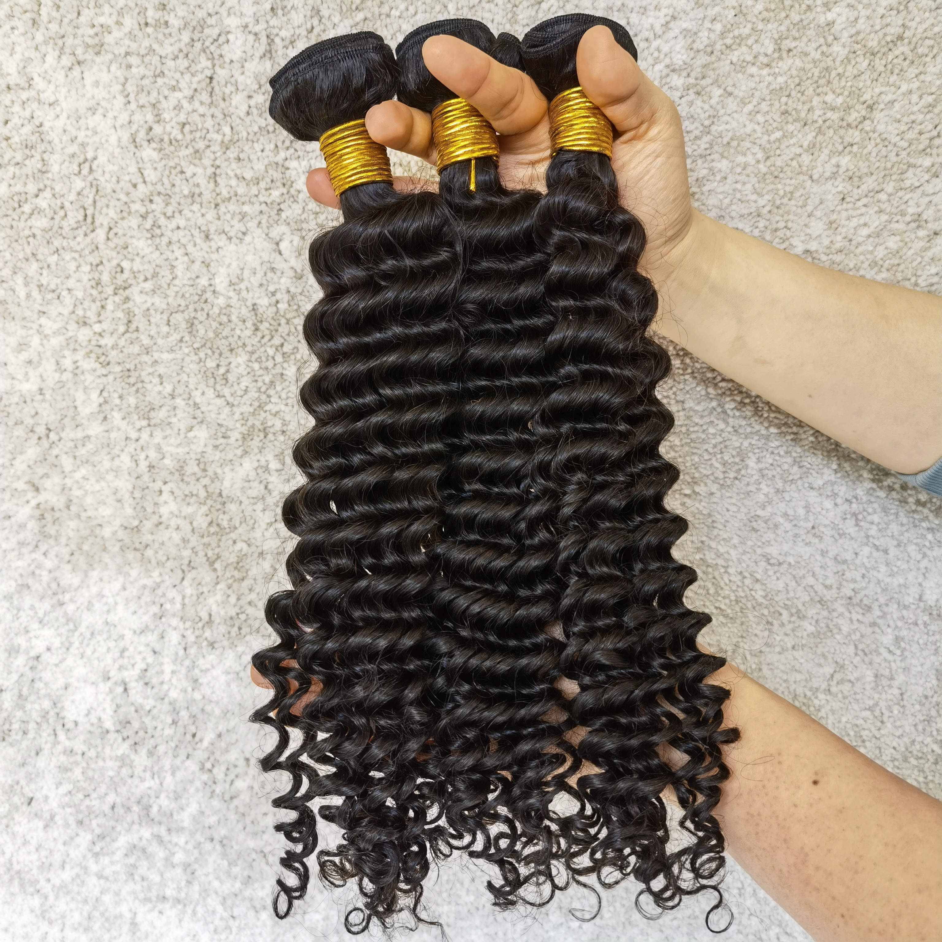 Cheap Virgin Brazilian Remy Human Hair Bundles Deep Wave Curly Weave 100% Unprocessed Brazilian Hair Bundles