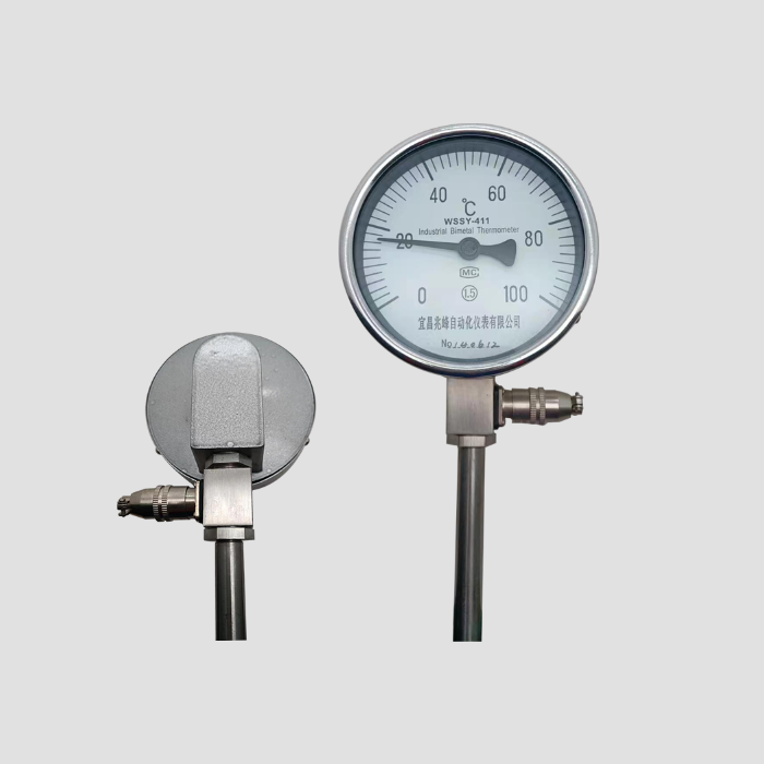 stainless steel case bottom entry 100mm dial industrial bimetal dial thermometer