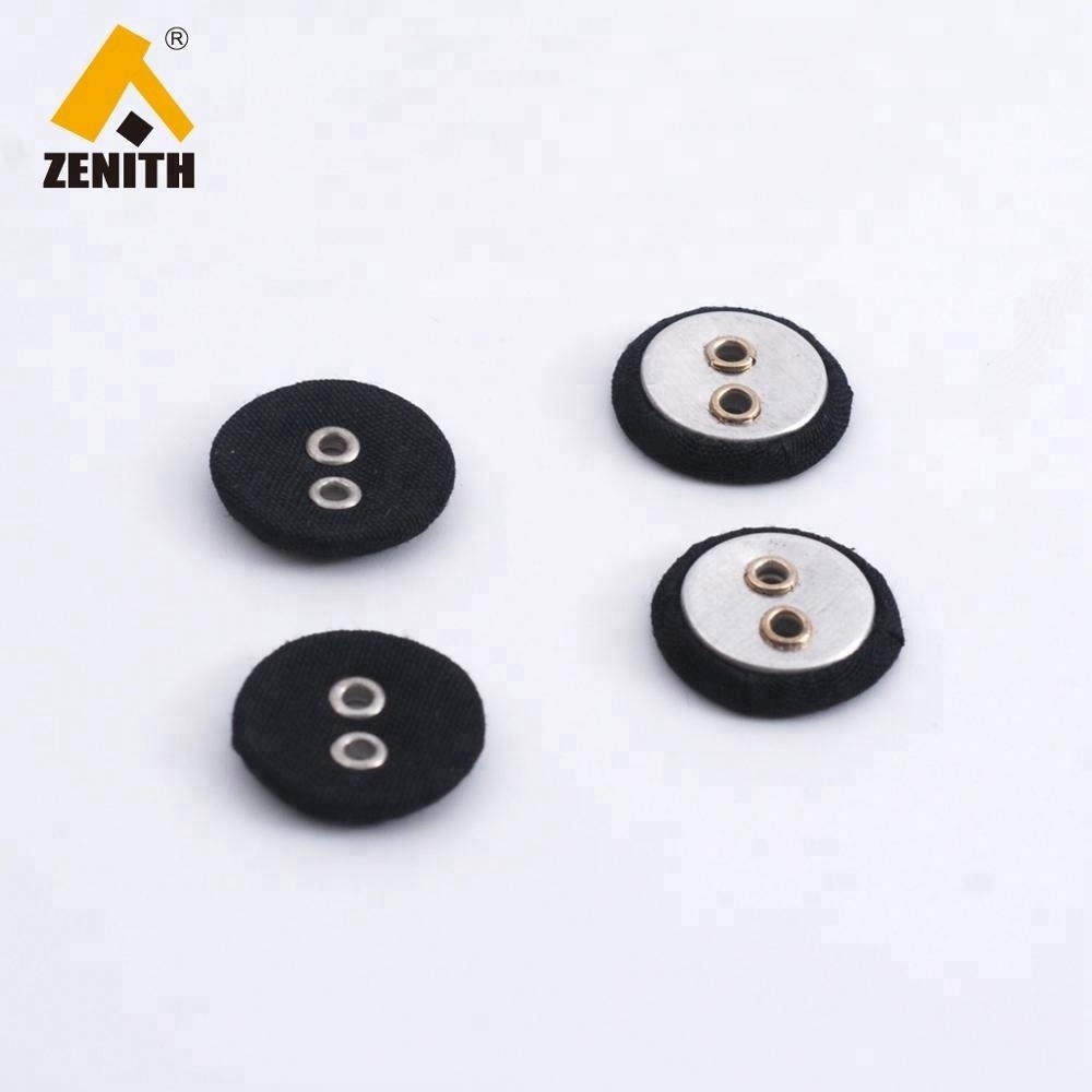 BM10099 Fabric Covered Snap Button with 2 Holes Flatback round Square Sewing Buttons for Decoration with Metal Eyelets Shank