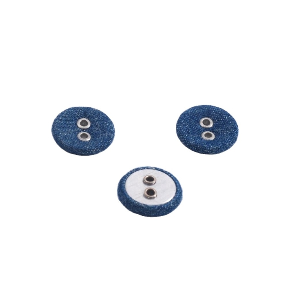 BM10099 Fabric Covered Snap Button with 2 Holes Flatback round Square Sewing Buttons for Decoration with Metal Eyelets Shank