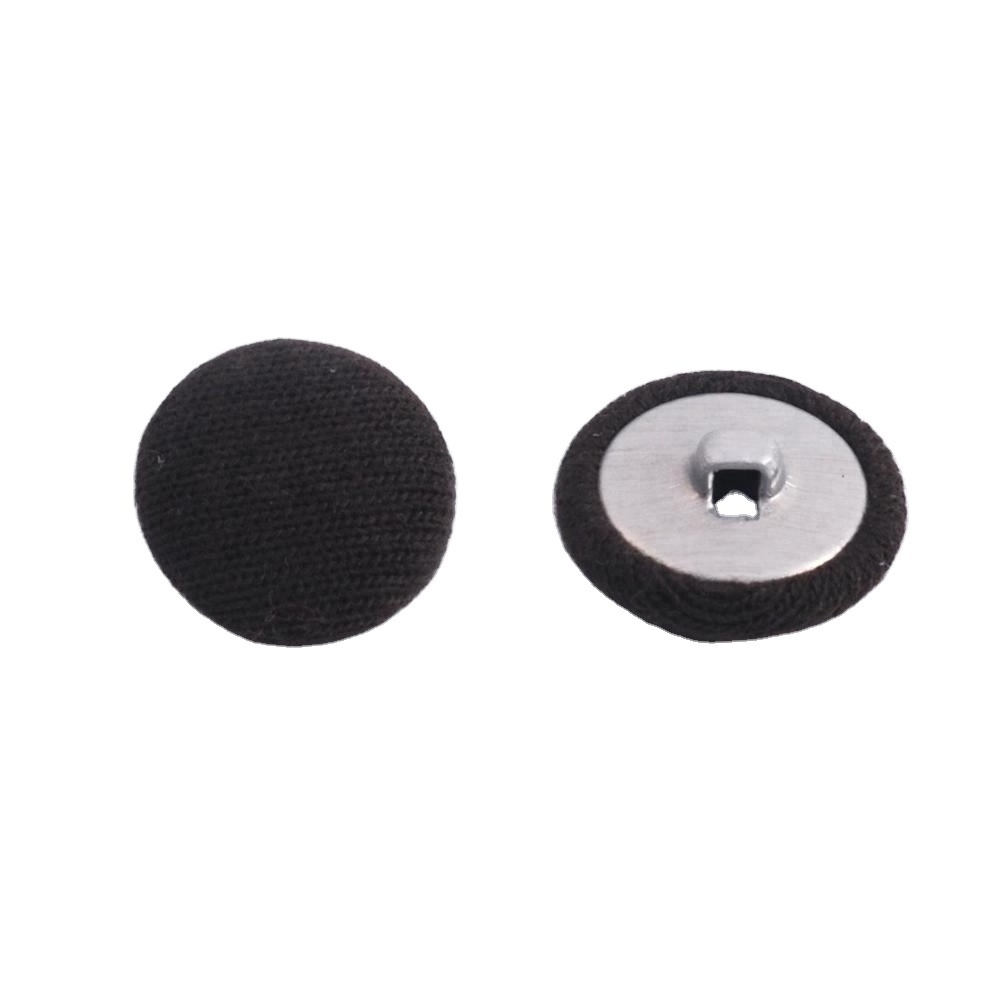 BM10788 19mm Shank Buttons Fabric Self Black Fabric Covered Shank Buttons