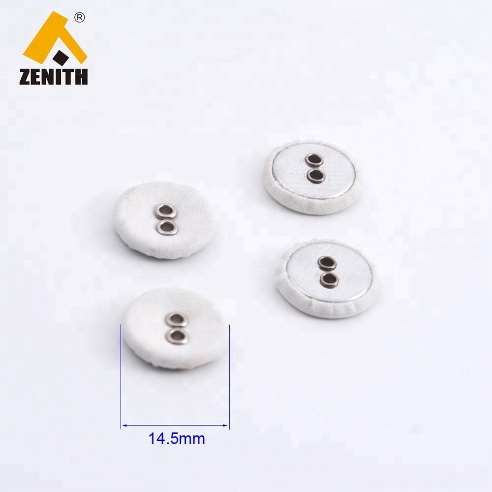 BM10099 Fabric Covered Snap Button with 2 Holes Flatback round Square Sewing Buttons for Decoration with Metal Eyelets Shank