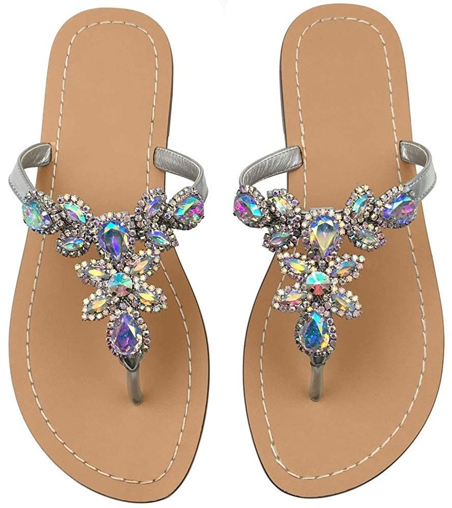 Factory diamond crystal T-shaped Sandals Jewelry Decorative Women Sandals Slippers Chains For Ladies Flip Flop Accessories