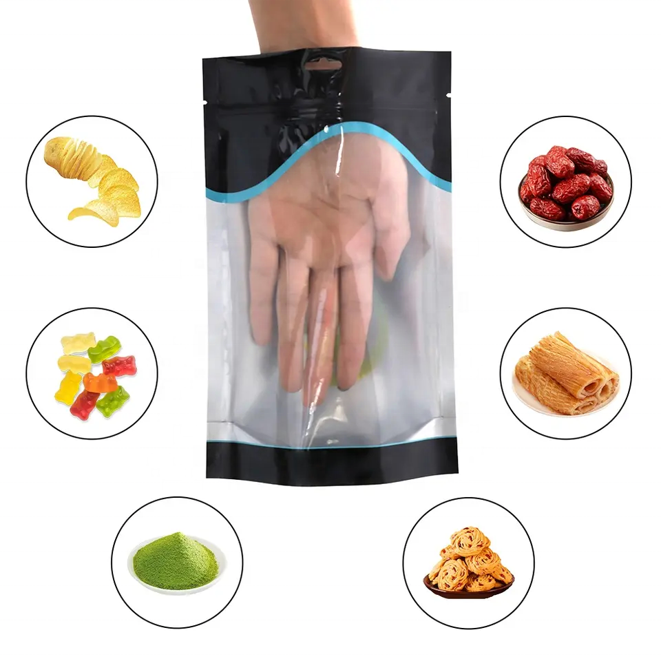 Bolsa Mylar Autosuficiente Zipper Plastic Food Bag Stand Up Pouch