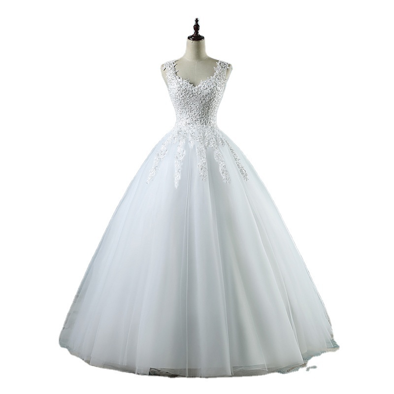 Detached Ball Gown Spaghetti Straps White Ivory Tulle Pearls Bridal Dress For Wedding Dresses 2023 Marriage Customer Made