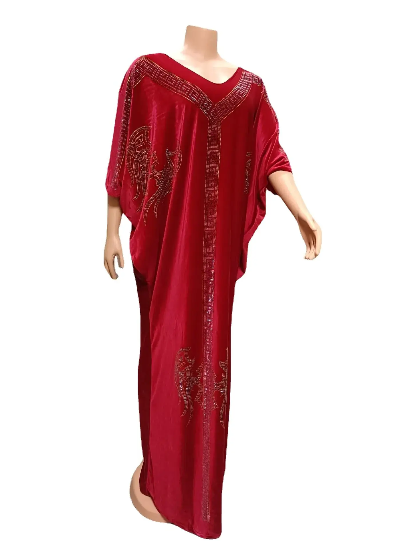 Traditional Long Robe Africa Kaftan Clothes Elegant Ladies Wedding Evening Plus Size African Sequins Maxi Dress