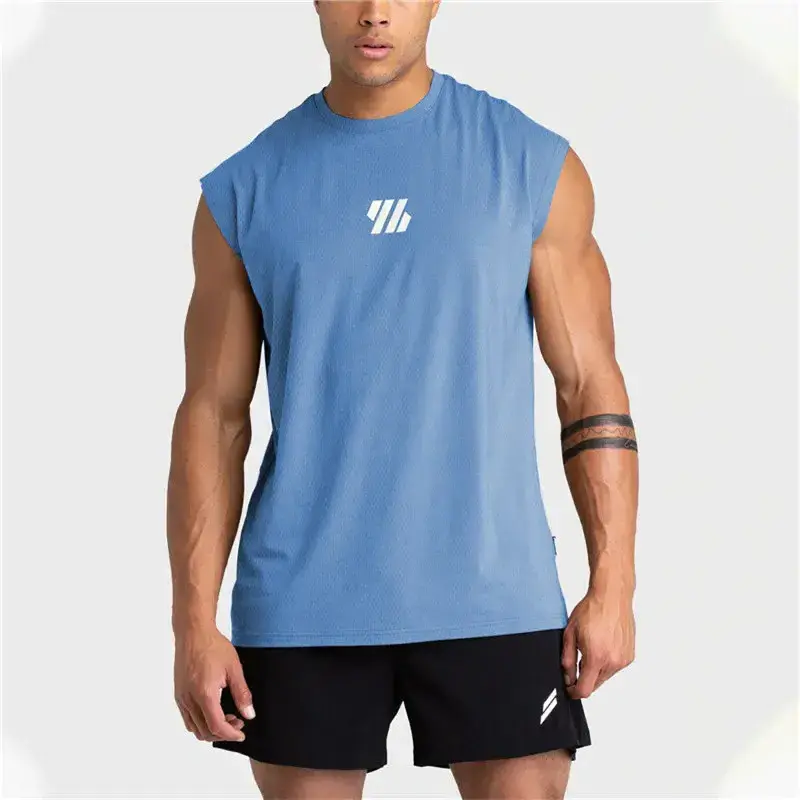 2024 Summer Bodybuilding Sleeveless Sports Tank Top Quick Drying mesh Fitness Running Tank Top Men Clothes Gym Vest