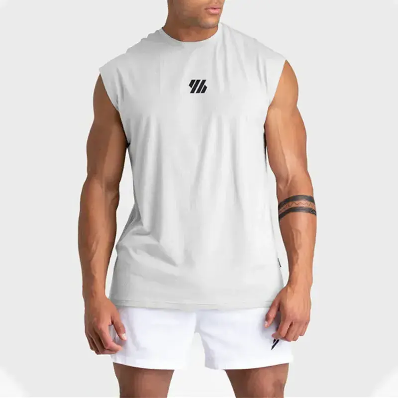 2024 Summer Bodybuilding Sleeveless Sports Tank Top Quick Drying mesh Fitness Running Tank Top Men Clothes Gym Vest