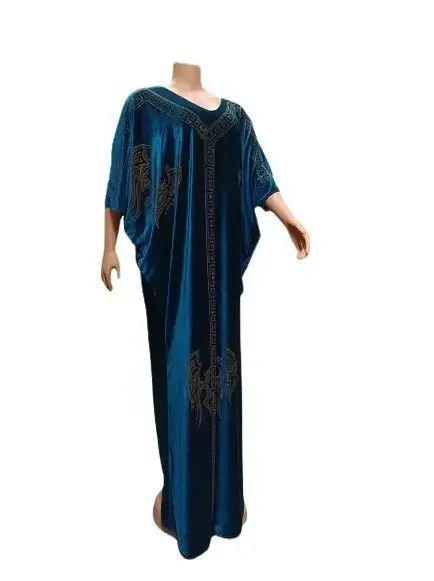 Traditional Long Robe Africa Kaftan Clothes Elegant Ladies Wedding Evening Plus Size African Sequins Maxi Dress