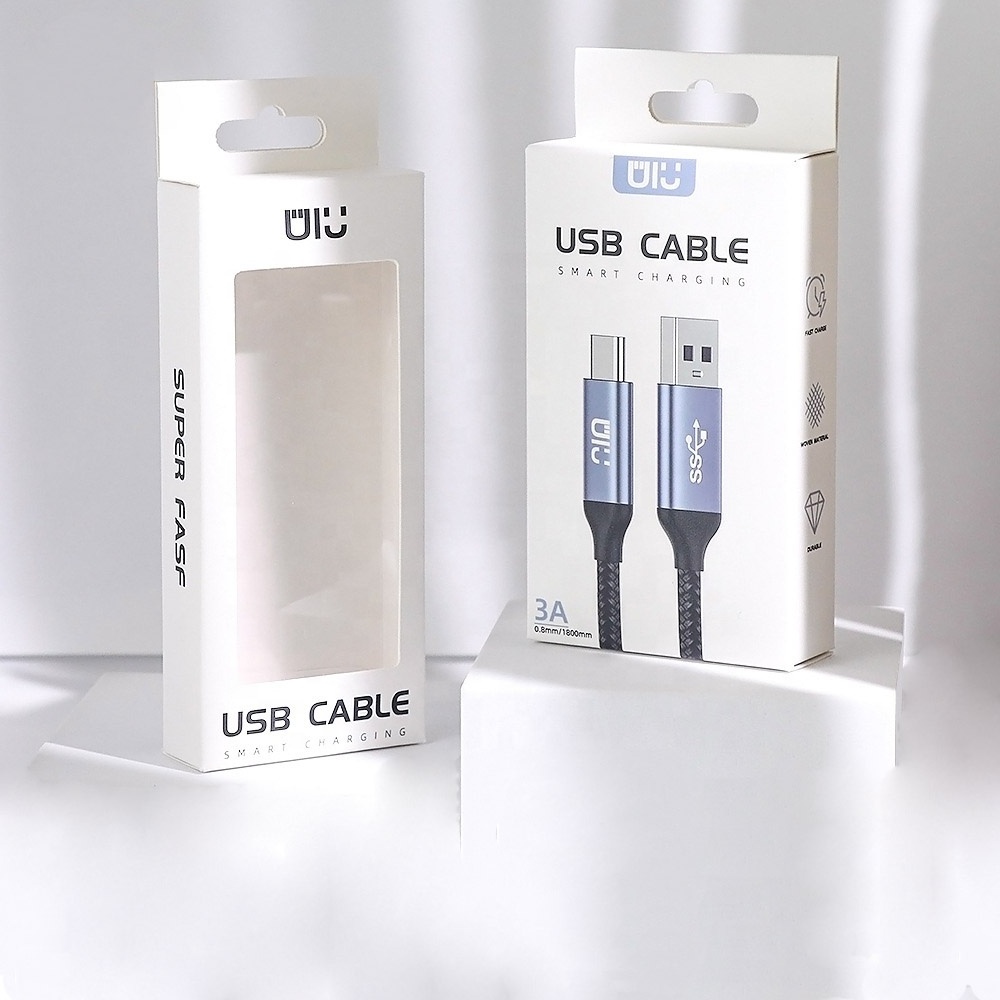 Custom Charging USB Data Cable Phone Charger Cable Packaging Packing Box for Charger Electronic Product