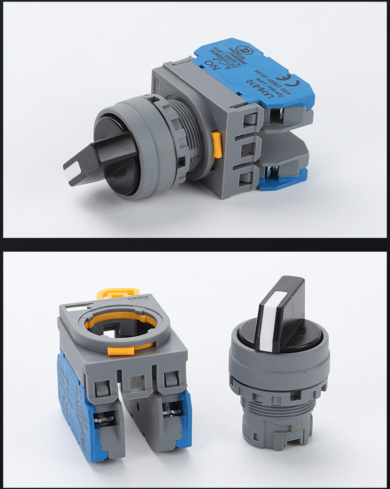 22MM Latching Momentary 2 3 Position 10A LAY6 Selector Knob Rotary Switch LED Power on Off Switch for Control Cabinet