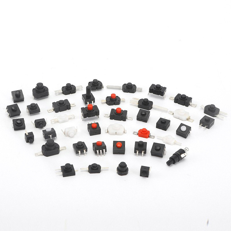 Round Push Button Switch Latching Switches ON-OFF Flashlight Switch PBS-11A Self-locking Plastic 2PIN 12mm Black Ip67 250V PBS