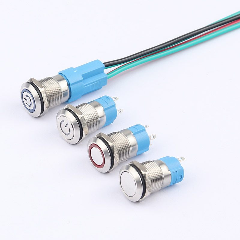 12mm 16mm 19mm 22mm Mini Waterproof Metal Button Switch LED Instantaneous Locking Custom Power Button Switch