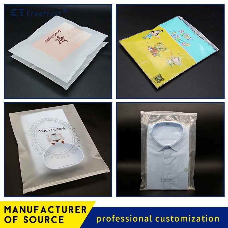 ZGCX Custom Logo Pouches Frosted Printed Ziplock For Clothes Package PVC Clothing Packaging Bag Customized Plastic Zipper Bags