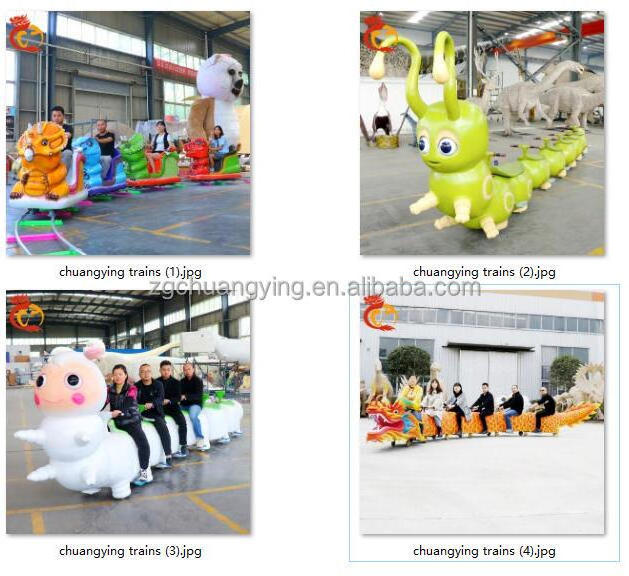 theme electric children outdoor kids trackless train cars amusement park road happy train kiddie rides worm train for mall