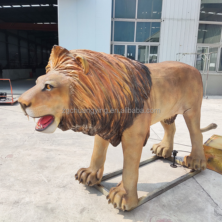 Animatronic Robot Animal Kingdom Full Life Size Zoo Decoration Roaring Realistic Simulation Animal Animatronic Lion Models Sale