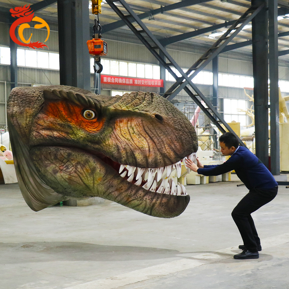 China Life Size Animatronic Robot Dinosaur Head Model For Show