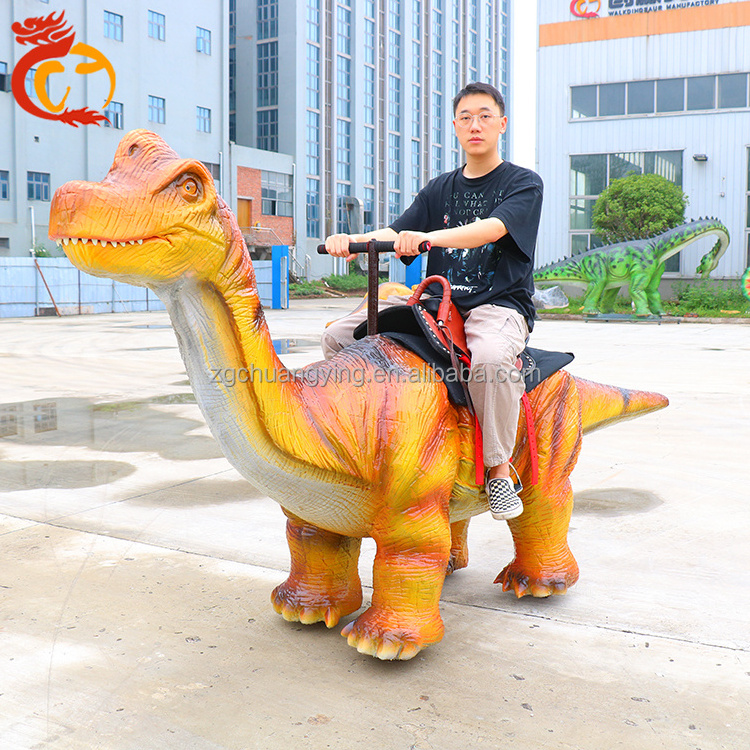 Outdoor playground coin operated dinosaur amusement game walking robot ride dinosaurios mintables dino ride