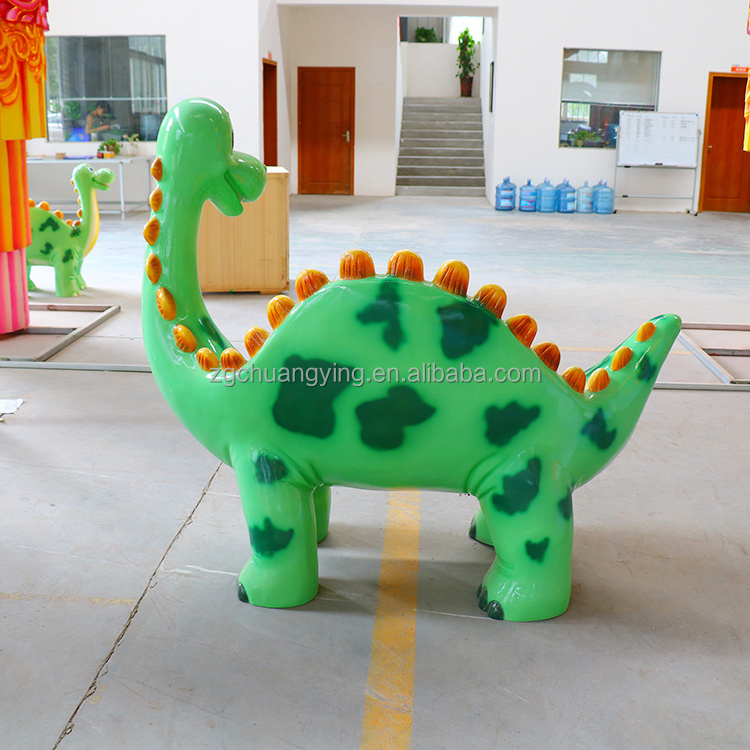 Jurassic dinosaur park decorations Realistic cartoon fiberglass dinosaur shape chair Dinosaur Chair Bench Park