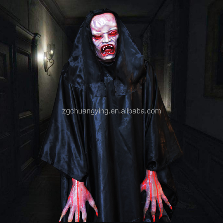 Escape room facility Horror Standing Zombie for Customized handcraft haunted house props animatronic Fence zombie