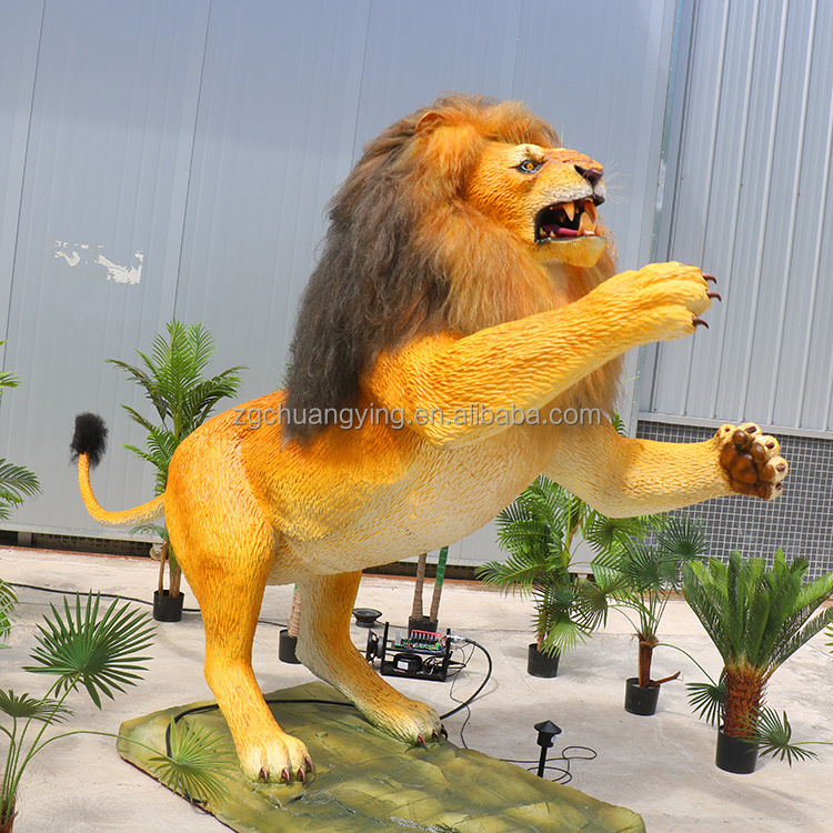 Custom Waterproof Animated Lifelike Animatronic Animals Life-sized Lion For Wild Park