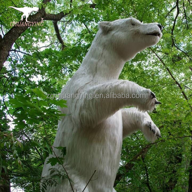 customize giant real large sculpture modern prop fiberglass or animatronic life size polar bear statue