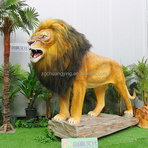 Theme Park Decoration Simulation Life Size Animals Realistic Vivid Moving Animatronic Lion King Sculpture For Safari