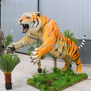 Zoo Safari Park Equipment Life Size Mechanical Animatronic Animal Tiger For Sale