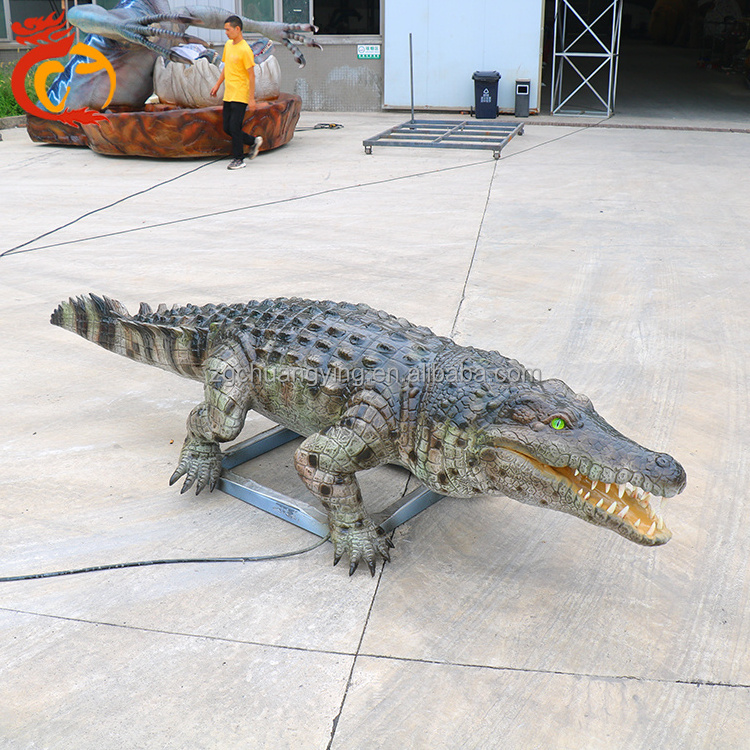 Zoo activities electric mechanical large scale life size robot animatronic animal model statue sculpture crocodile