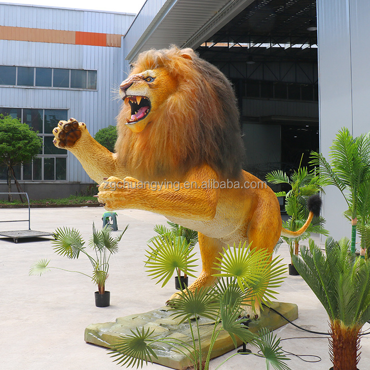 Custom Waterproof Animated Lifelike Animatronic Animals Life-sized Lion For Wild Park