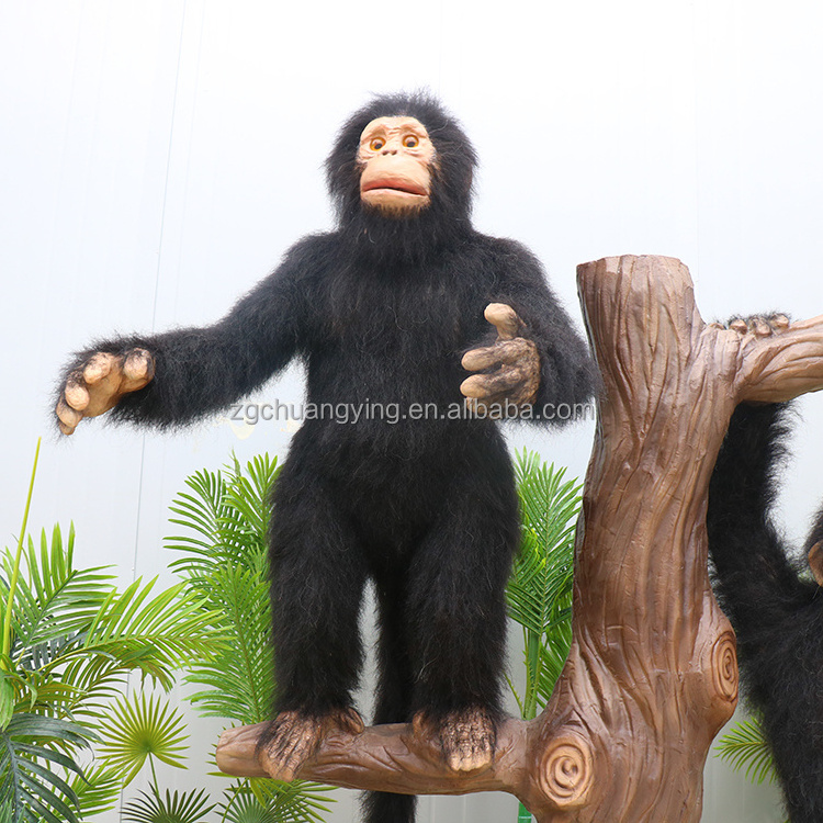 Zoo Attractions Life-sized Lifelike Animals Animatronic Monkey On Artificial Tree