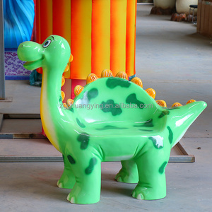 Playground Outdoor Equipment FRP fiberglass Cartoon Dinosaur Chair Photo-Taking animals shape beach fiberglass sculptures chairs