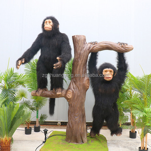 Zoo Attractions Life-sized Lifelike Animals Animatronic Monkey On Artificial Tree