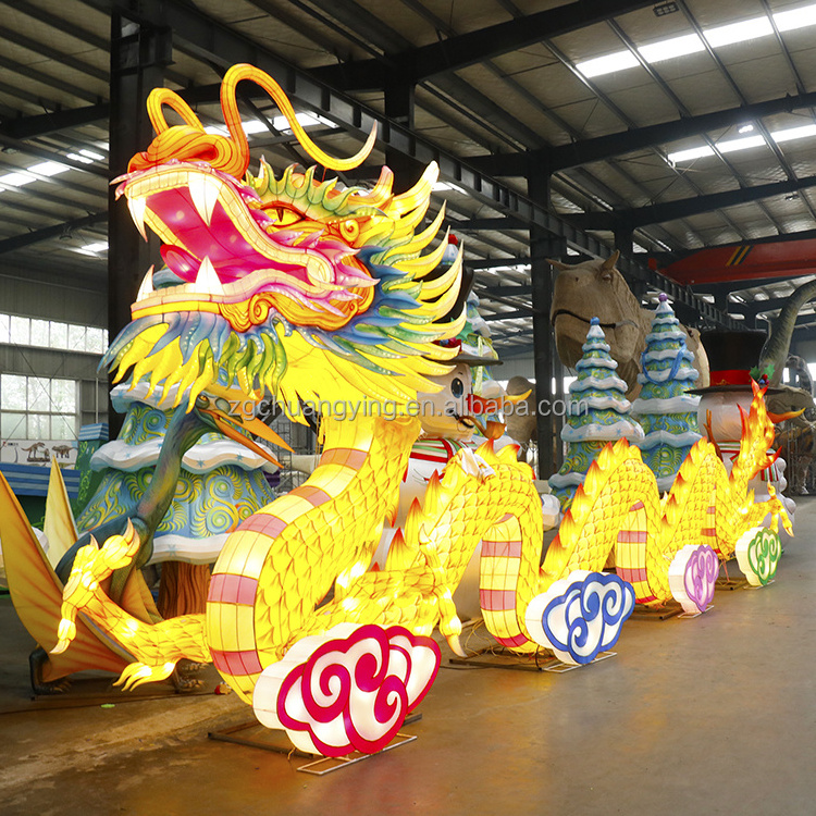 DZ2305 chinese new year dragon animal lantern with lights chinese fabric lanterns animal lanterns for city plaza