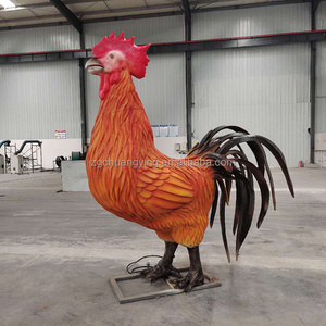 Robot Animal Model Life Size Mechanical 3d Realistic Decorative Animatronic Rooster for Sale