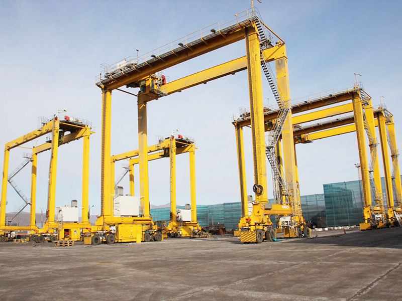 30 ton 40 ton 50 ton lifting container rubber tire double girder gantry crane container cranes RTG crane