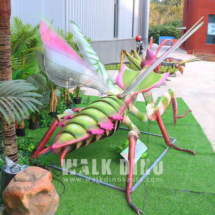 Life Size Artificial Animal Animatronic Robot Animal Kingdom Zoo Decoration Devils Flower Mantis Insect