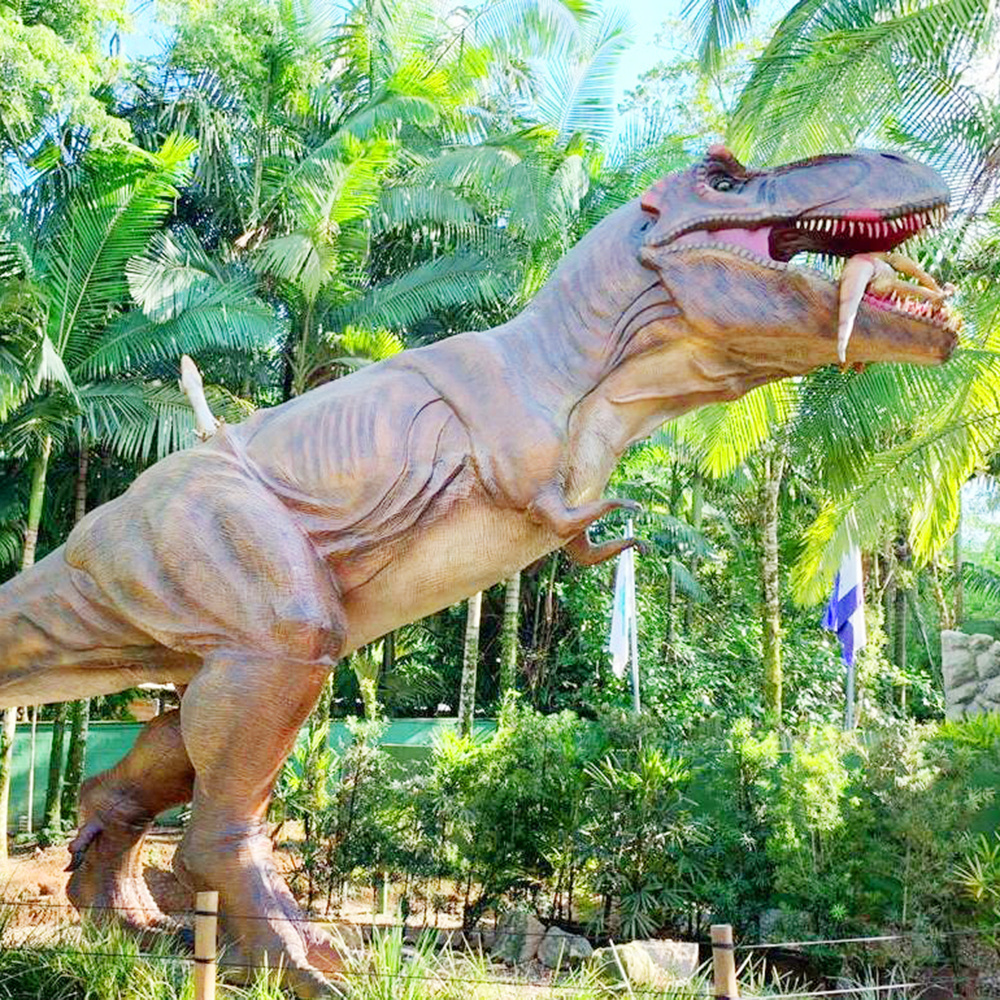 Dino Park Giant Mechanised Walking With Movable Real Size Animatronic Garden Dinosaur Statue Life Size Model For Playground