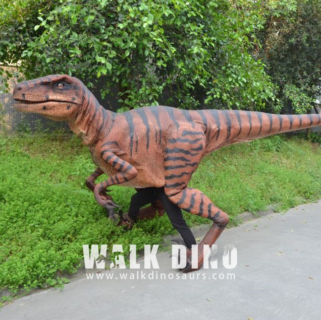 Amusement Park Velociraptor High Quality Artificial Raptor Adult Walking Real Animatronic Realistic Dinosaur Costume For Sale