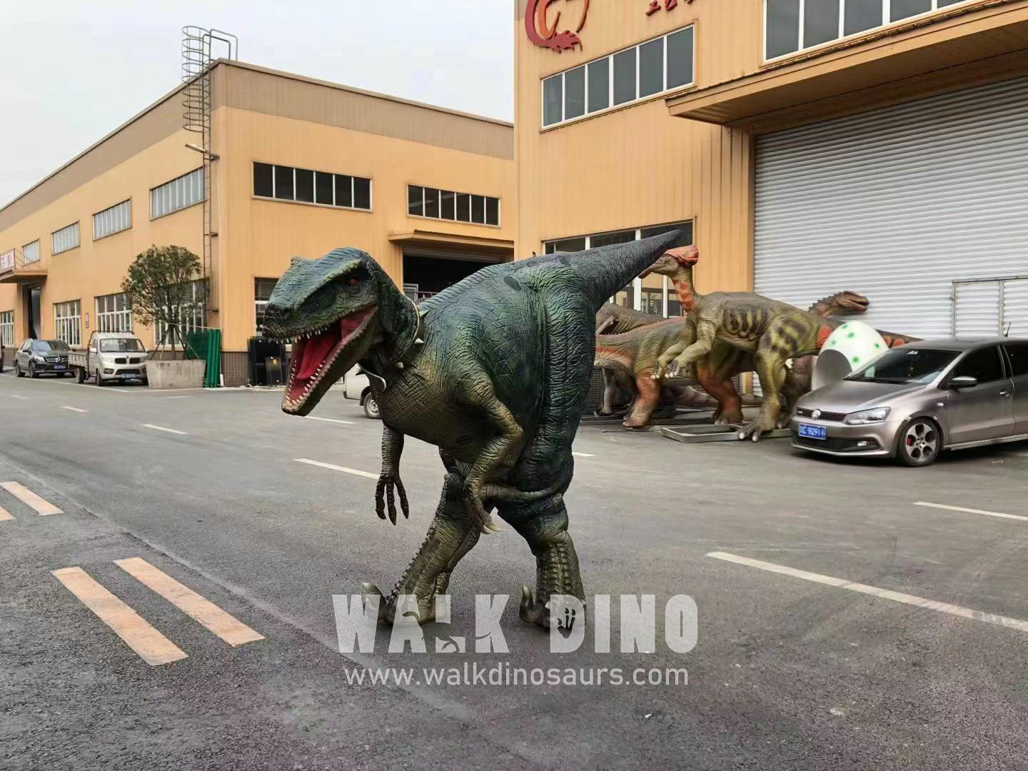 Realistic Walking Velociraptor Dinosaur Costume Blue Adult Dinosaur Show Costume Animatronic Dinosaur Costume