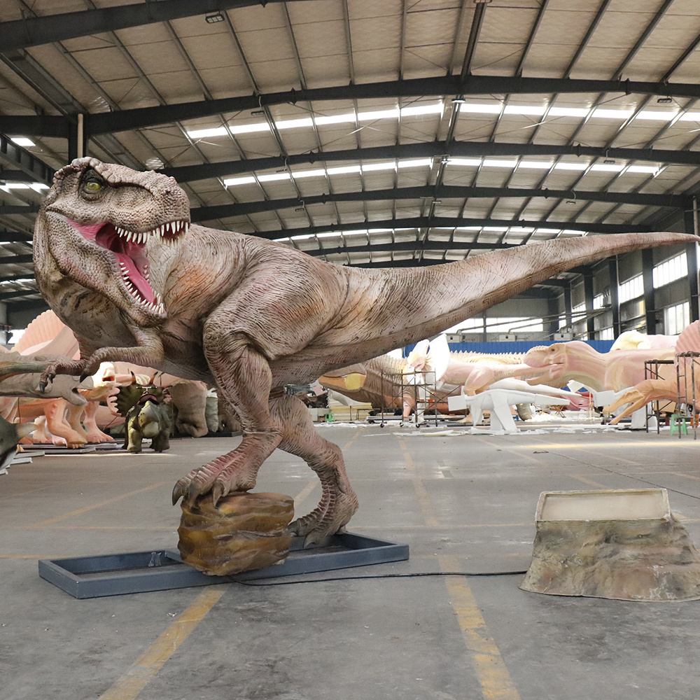 Dino Park Giant Mechanised Walking With Movable Real Size Animatronic Garden Dinosaur Statue Life Size Model For Playground