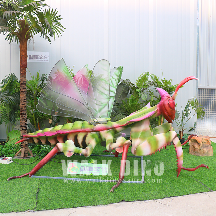 Life Size Artificial Animal Animatronic Robot Animal Kingdom Zoo Decoration Devils Flower Mantis Insect