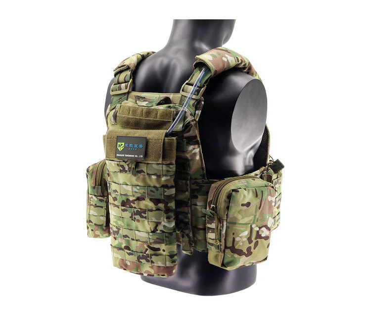 Chengzhi Tactical Equipment Camouflage Multicam Nylon Vest Combat Gear Plate Carrier Tactical Vest