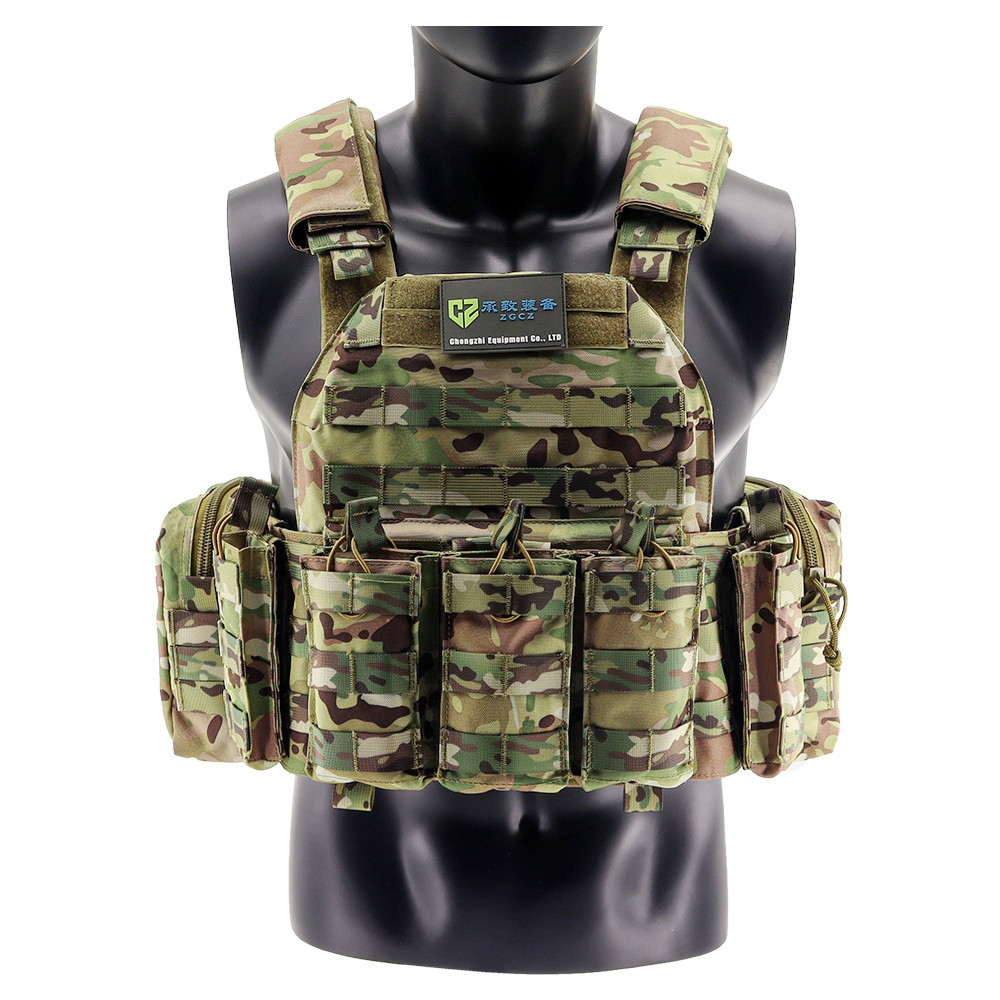 Chengzhi Tactical Equipment Camouflage Multicam Nylon Vest Combat Gear Plate Carrier Tactical Vest