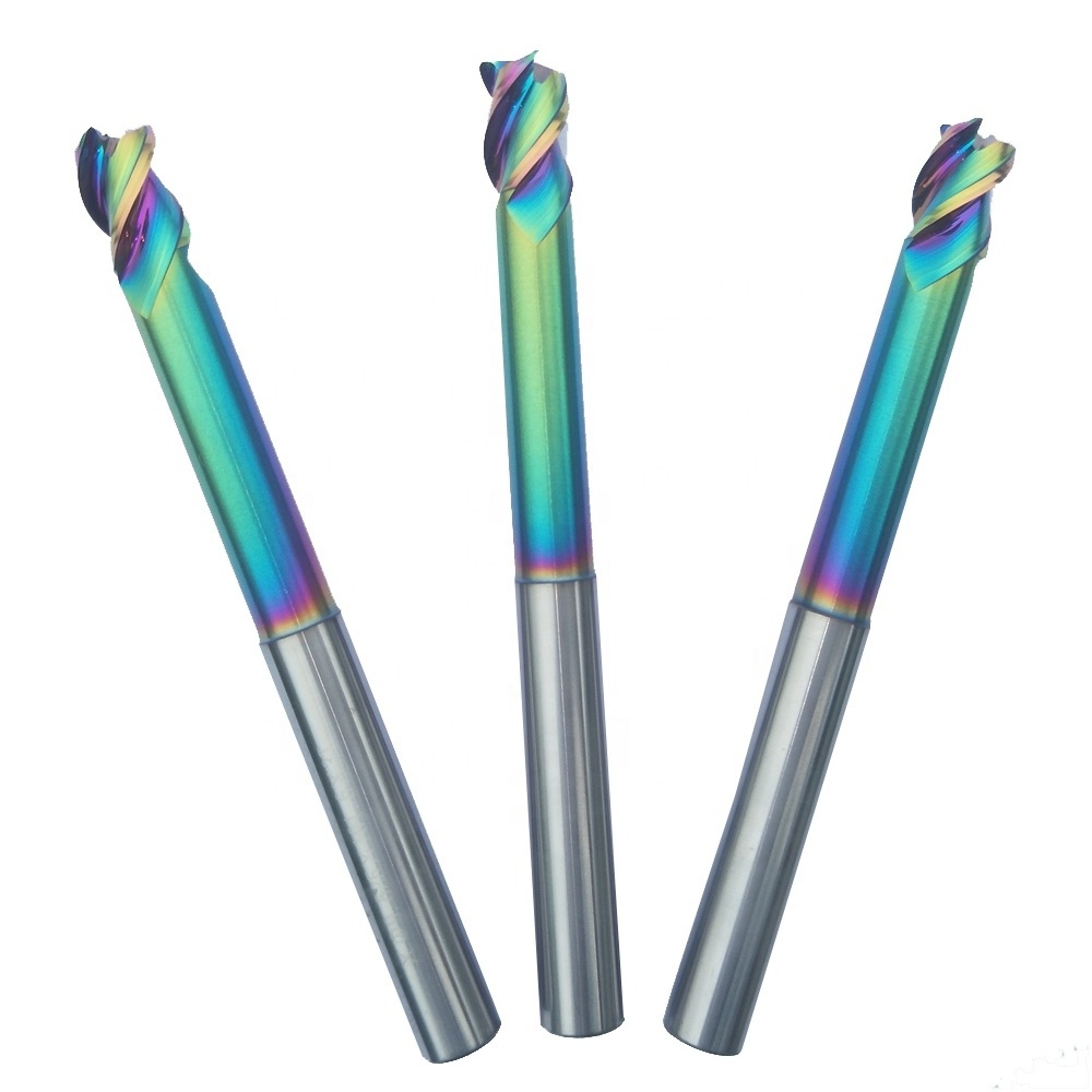 DLC color coating 3 flutes Carbide end mill tungsten Milling Cutter