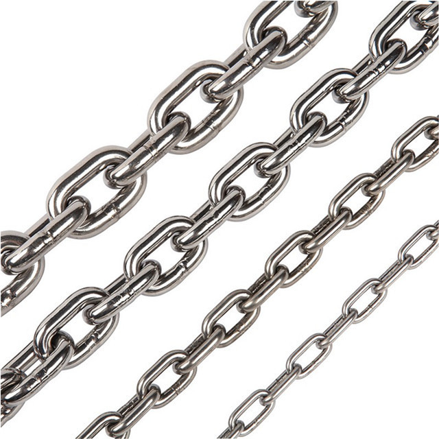 High Quality 316 Stainless Steel Safety Link Chain for Swing, Germany Standard Proof Coil Link Chain DIN763 Long Link Chain