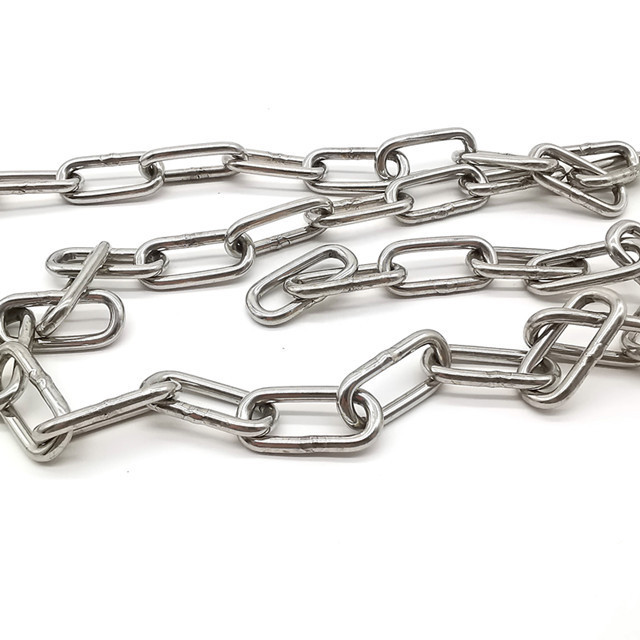 US Type ASTM Standard 316 304 Stainless Steel Long Link Chain Grade 30 Proof coil chain Anchor link chain